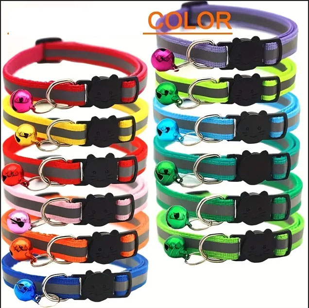 Reflective Breakaway Cat Collars with Bells