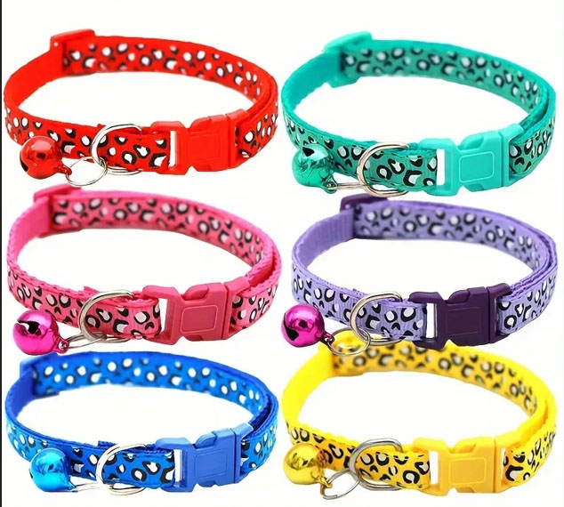 Cat Collar Leopard Print Adjustable Cat Collar