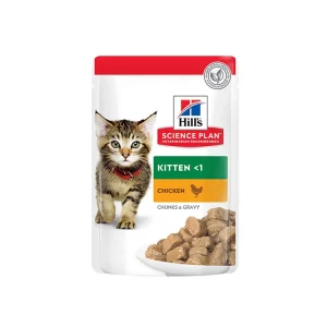 Hill’s Science Plan Tender Chicken Kitten Chunks In Gravy Cat Wet Food Pouch 85g