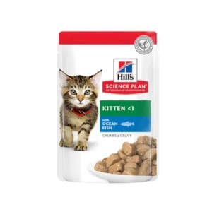 Hill’s Science Plan Kitten Ocean Fish Tender Chunks In Gravy Kitten Wet Food Pouches 85g