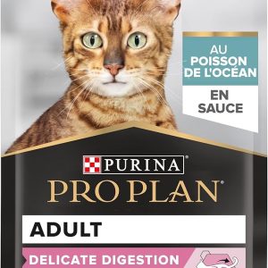 Pro plan delicate wet cat food with ocean fish grilled in gravy pouch - 85 gm