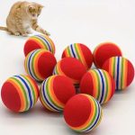 Colorful Striped Cat Toy Balls