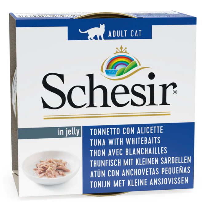 Schesir Cat Food – Tuna with Whitebait in Jelly - 85g Can