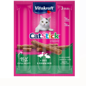 Vitakraft Cat Stick Mini Duck & Rabbit 18g (3 Sticks)