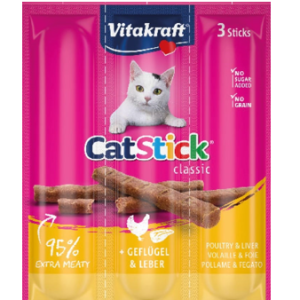 Vitakraft Cat Sticks Mini Poultry & Liver 18g (3 Sticks)