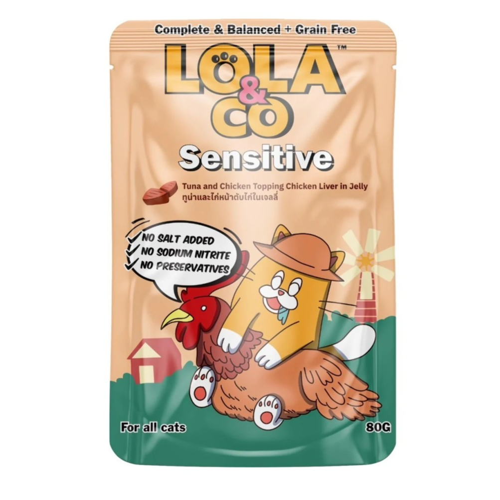 Lola & Co Sensitive Tuna & Chicken Topping Chicken Liver In Jelly 80G