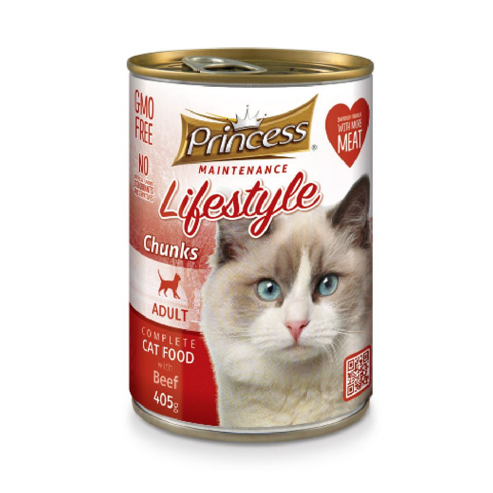 Princess Life Style Chunk With Beef Cat Wet Food 405G