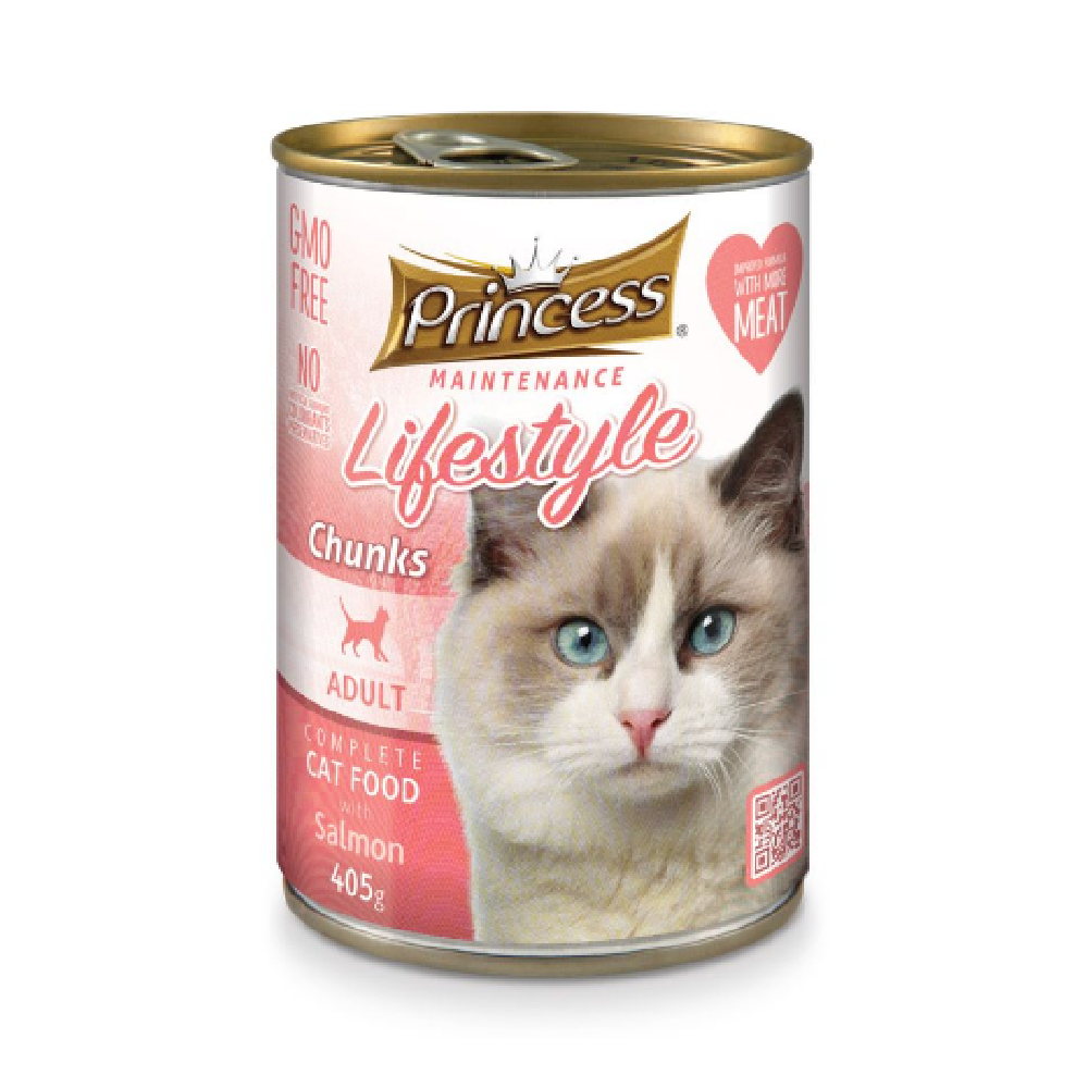 Princess Life Style Chunks With Salmon Cat Wet Food 405G