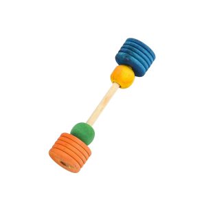 Barbell with Wooden Tyre Bird Toy