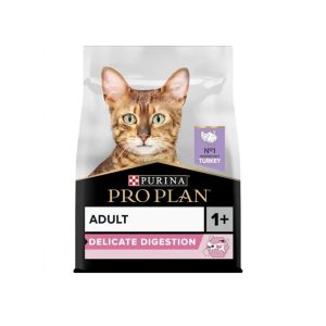 PRO PLAN ADULT DELICATE DIGESTION, DRY CAT FOOD WITH TURKEY, 400G