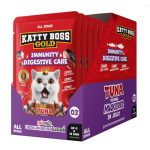 KATTY BOSS GOLD  Tuna Topping Mackerel in Jelly wet cat food, immune-boosting formula & digestive system care, Box (12x80g)