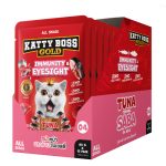 KATTY BOSS GOLD Tuna Topping  Saba in Jelly wet cat food, immune-boosting formula & eye care, Box (12x80g)